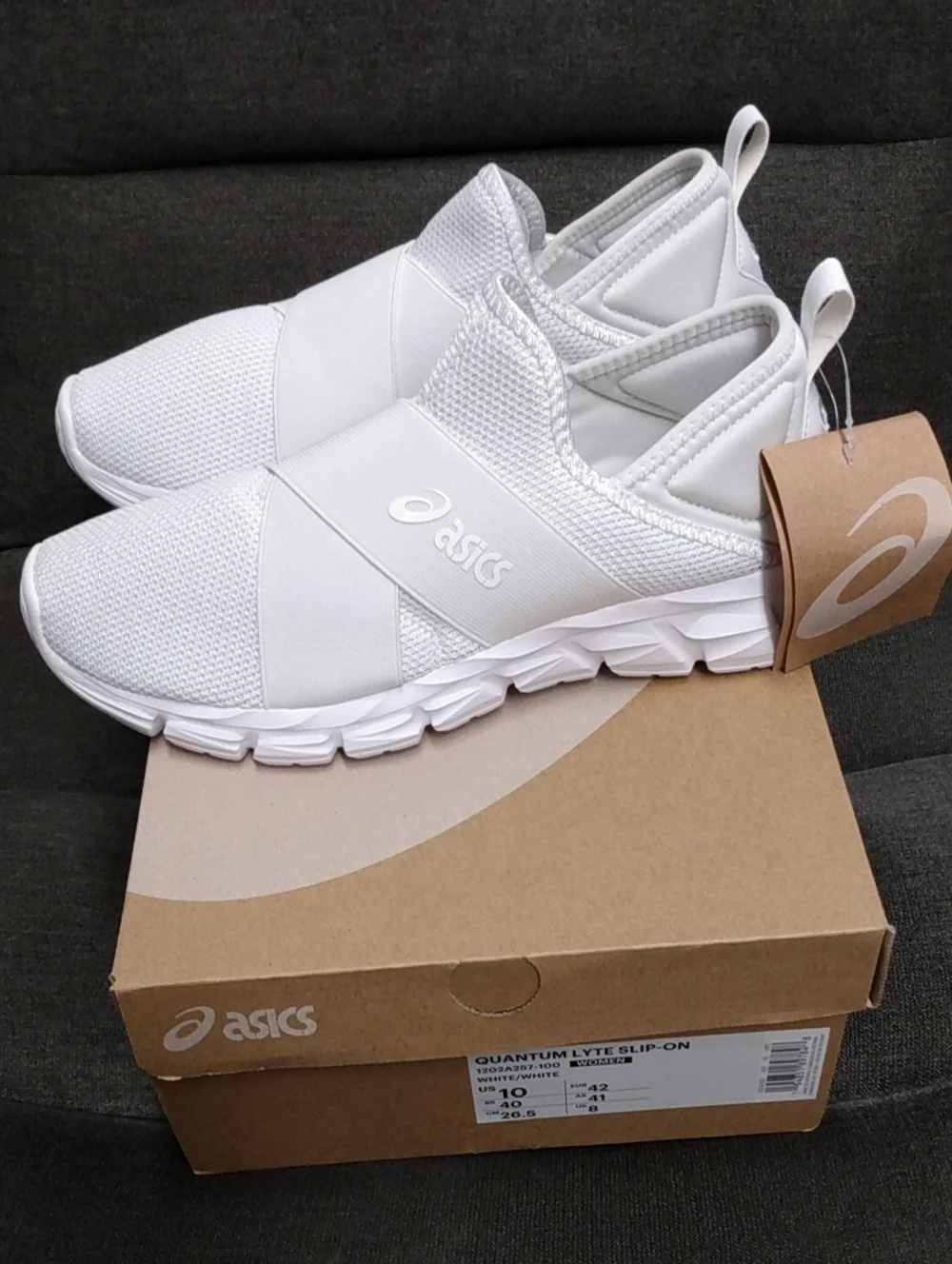 ASICS Slip-On Sneakers Quantum Lyte Slip-On Womens Sz 10 Shoe White 1202A257-100 - Picture 3 of 16